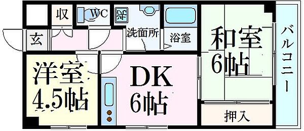 クリスタル西庄 ｜兵庫県姫路市西庄(賃貸マンション2DK・1階・41.60㎡)の写真 その2