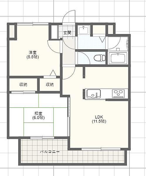 ベルアーバニティ加古川I ｜兵庫県加古川市加古川町美乃利(賃貸マンション2LDK・3階・50.03㎡)の写真 その2