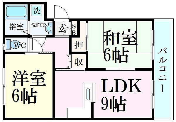 コンフォート英賀保 ｜兵庫県姫路市飾磨区鎌倉町(賃貸マンション2LDK・2階・47.50㎡)の写真 その2