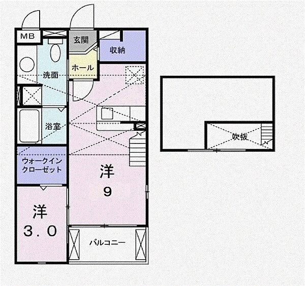 兵庫県加古川市平岡町西谷(賃貸アパート1R・2階・33.34㎡)の写真 その2