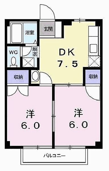兵庫県加古川市野口町長砂(賃貸アパート2DK・2階・40.23㎡)の写真 その2