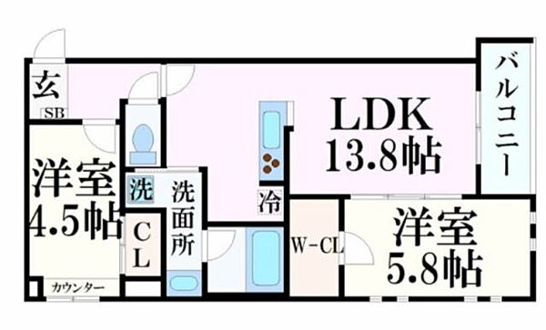 センターラ 101｜兵庫県姫路市西今宿３丁目(賃貸マンション2LDK・1階・54.05㎡)の写真 その2