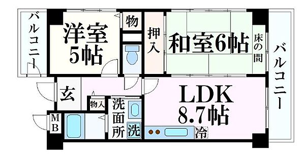 クリーンピア西二階町 ｜兵庫県姫路市二階町(賃貸マンション2LDK・3階・49.75㎡)の写真 その2