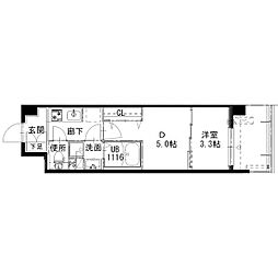 アルティザ姫路 1DKの間取図画像