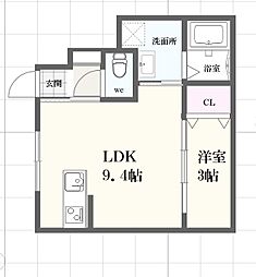 ボヌール妻鹿駅前 1階1LDKの間取り