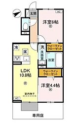 D-ROOMイグ 1階2LDKの間取り