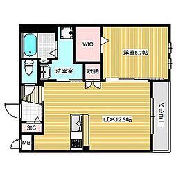 KAYS’ SUITE Sunny Med. 2階1LDKの間取り