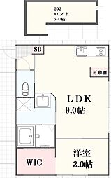 Leggero武庫川 1LDKの間取図画像