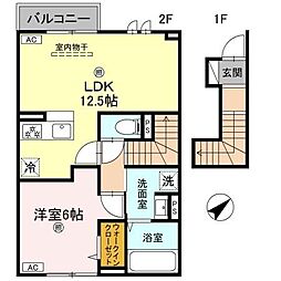 インフィニティ北之丁 1LDKの間取図画像