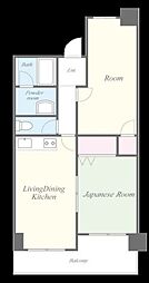 ブリージェ姫路 2LDKの間取図画像