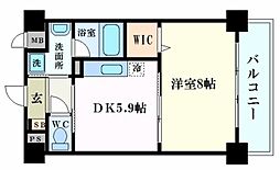 アモーレ二階町 1DKの間取図画像