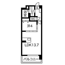 THEMUSE栗山 1LDKの間取図画像