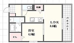 Le Corindon 1LDKの間取図画像