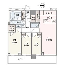 グランドメゾン白金の杜ザ・タワー 3LDKの間取図画像