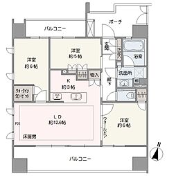 クリオ浦和仲町 3LDKの間取図画像