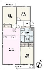 シーサイド鵠沼 3LDKの間取図画像