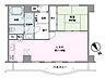 間取り：北東向きのバルコニーが備わった1LDK住戸。約6.0帖の和室は引き戸を介してLDに隣接しています。全居室に収納があり、空間を広く使うことができます。