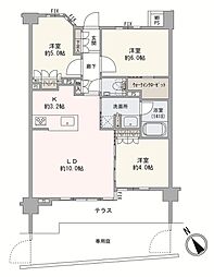 クリオ登戸 3LDKの間取図画像