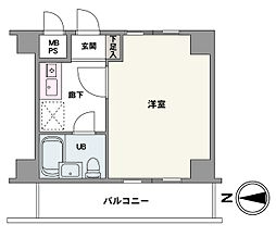クリオ大和壱番館 1Kの間取り