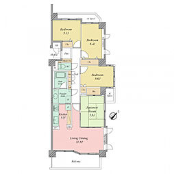白木原ガーデンハウス 4LDKの間取図画像