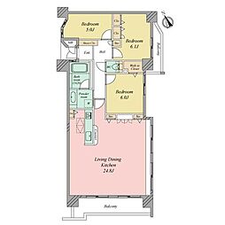 シティライフ箱崎駅前 3LDKの間取図画像