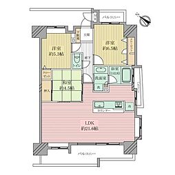 グランフォーレ南福岡 3LDKの間取図画像