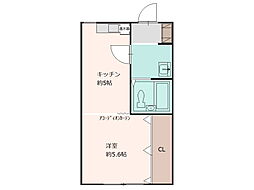 コーポプランタン 1DKの間取図画像