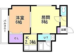 ＢＥＳＴ　ＰＬＡＳＥ　Ｙ・Ｙ 3階1LDKの間取り