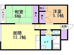 ブルームハイツ 2LDKの間取図画像