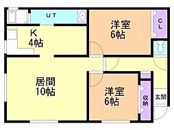 アートハウス北欧館 2LDKの間取図画像