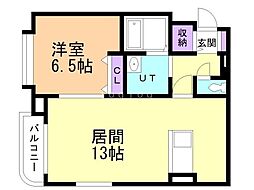 フレッシュリーヴス 1LDKの間取図画像