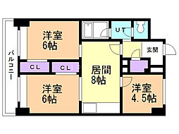 シオン澄川 3LDKの間取図画像