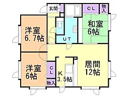 ハイムソレイユ 3LDKの間取図画像