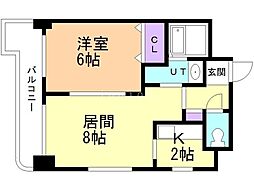 ティアラ福住第1 3階1LDKの間取り