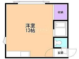 サンホーム.MS月寒東 ワンルームの間取図画像
