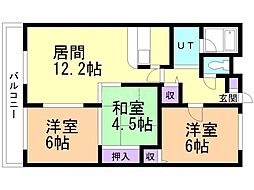 エスポワール1 3LDKの間取図画像