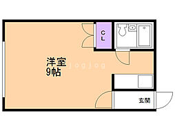 プラザ楠 ワンルームの間取図画像
