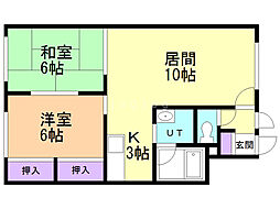 コーポラス和田Ｂ 2階2LDKの間取り