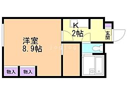 レオパレスドルチェ伊藤 1Kの間取図画像