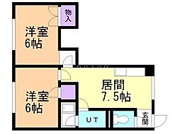 コスモガーデン 2DKの間取図画像