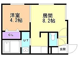 札幌市営東豊線 学園前駅 徒歩6分の賃貸マンション 5階1LDKの間取り