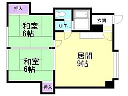 グランドパークマンション 2LDKの間取図画像