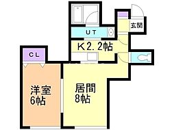 モンレーヴ5 1LDKの間取図画像