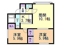 間取図画像 2LDK