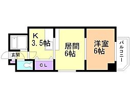 プロシード澄川 1LDKの間取図画像