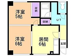 井内ハイデンス 2DKの間取図画像