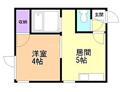 ドミトリ澄川 1DKの間取図画像