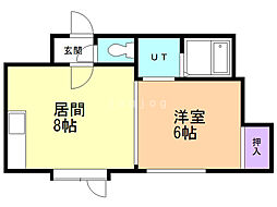 ダイユウハイツ 1LDKの間取図画像