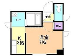 エステート植松 1Kの間取図画像