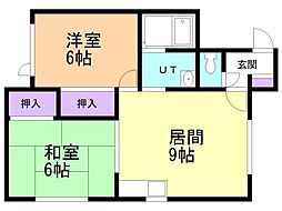 ドルミ平岡 2LDKの間取図画像